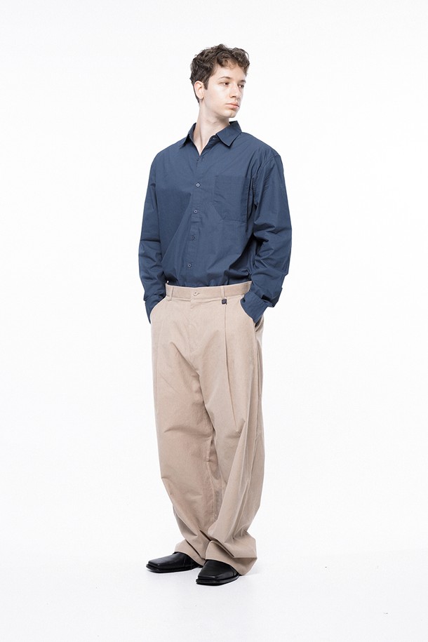 CHANCE'S NOI - 캐주얼팬츠 - Corduroy One-tuck Wide Pants - Beige /M243PT01BE