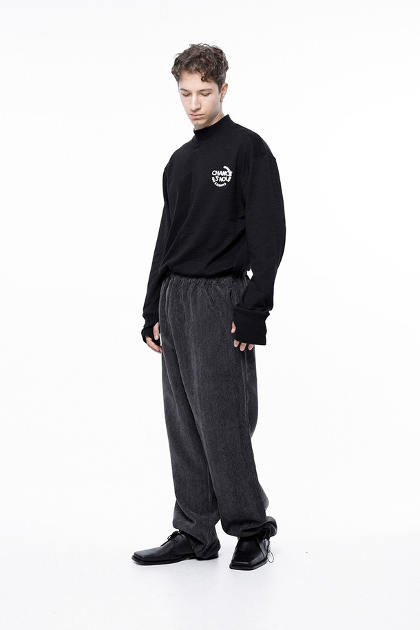 CHANCE'S NOI - 캐주얼팬츠 - Jacquard String Rug Pants - Charcoal /M243PT02CH