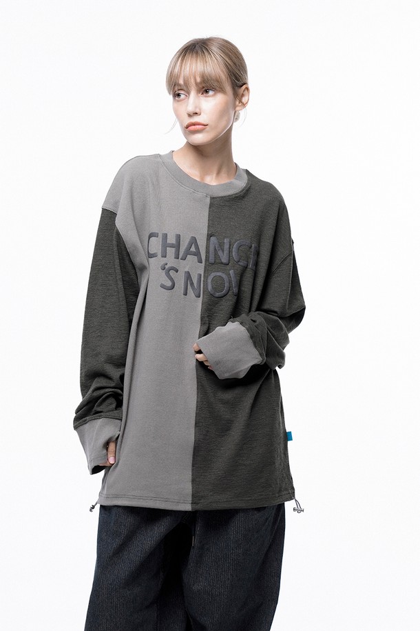 CHANCE'S NOI - 스웨트셔츠 - S`noi Reverse Rib Crew Neck Sweat - Khaki Beige /M243MT02BE