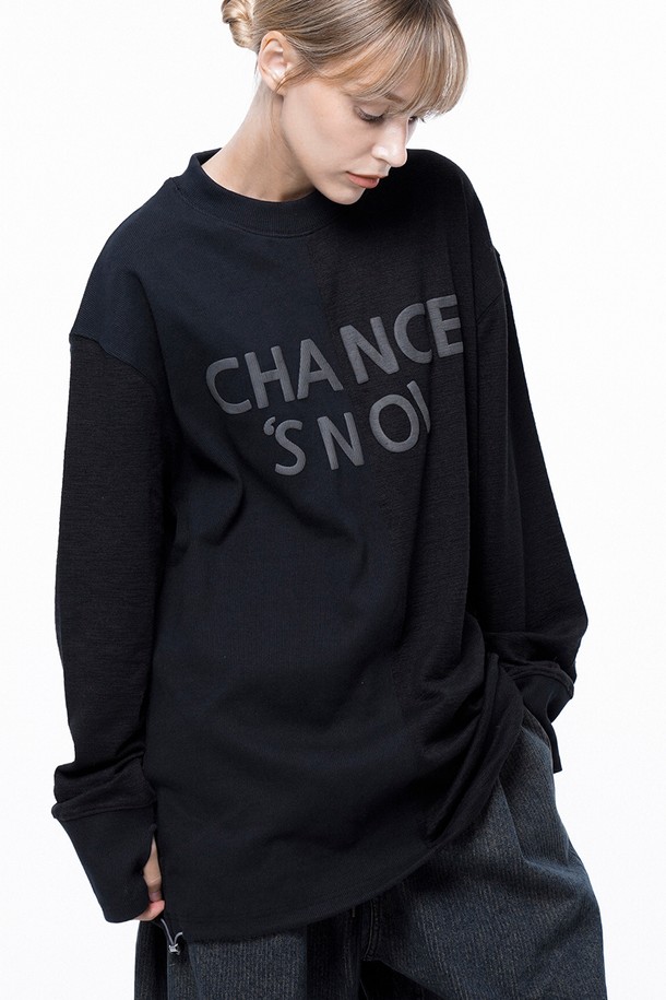 CHANCE'S NOI - 스웨트셔츠 - S`noi Reverse Rib Crew Neck Sweat - Black Navy /M243MT02BK