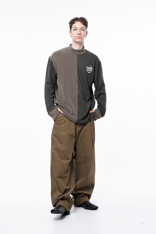 CHANCE'S NOI - 캐주얼팬츠 - Corduroy One-tuck Wide Pants - Brown /M243PT01BR