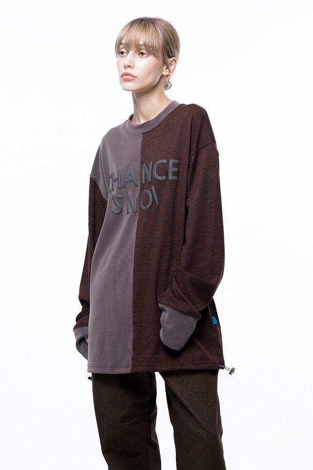 CHANCE'S NOI - 스웨트셔츠 - S`noi Reverse Slev Crew-neck Sweat - Brown /M243MT01BR