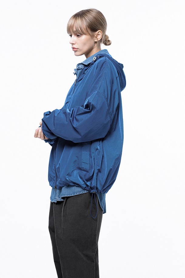 CHANCE'S NOI FOR WOMEN - 블루종/점퍼 - Glisten Hooded Windbreaker Jumper - Blue /W243OT02BL