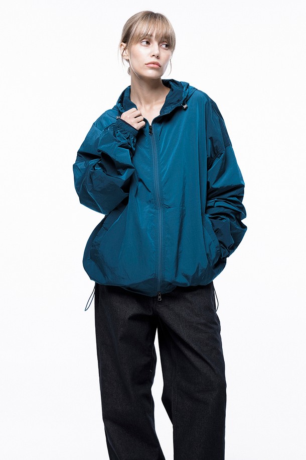 CHANCE'S NOI FOR WOMEN - 블루종/점퍼 - Glisten Hooded Windbreaker Jumper - Green /W243OT02GN