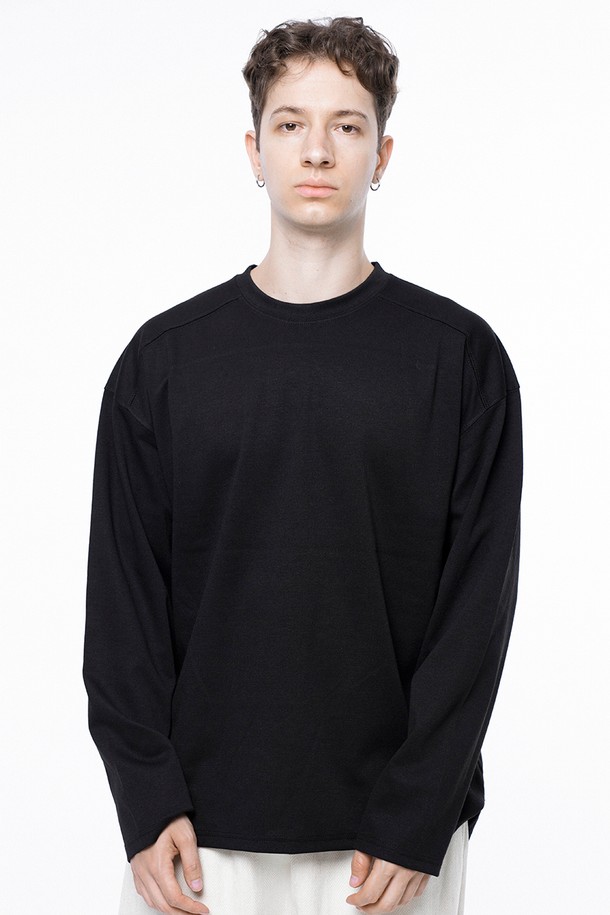 CHANCE'S NOI - 긴팔티셔츠 - Ponte Slit Long-sleeved - Black /M243TP02BK