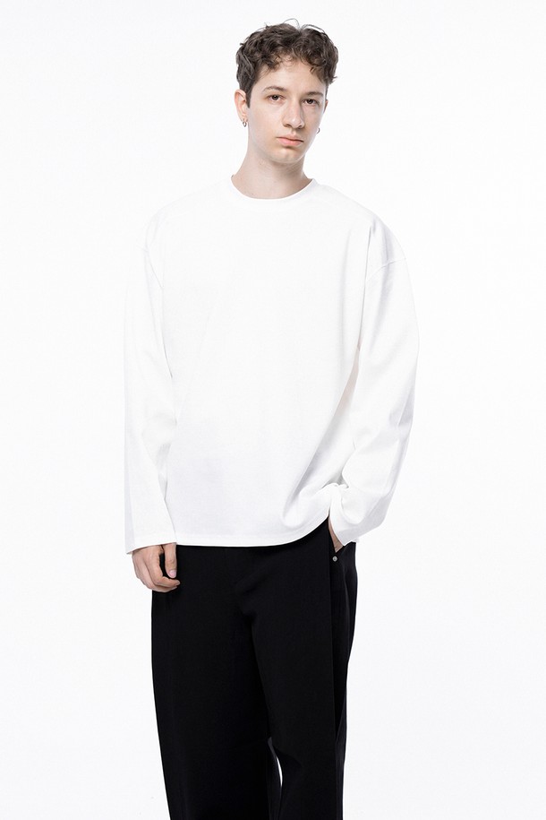 CHANCE'S NOI - 긴팔티셔츠 - Ponte Slit Long-sleeved - White /M243TP02WH