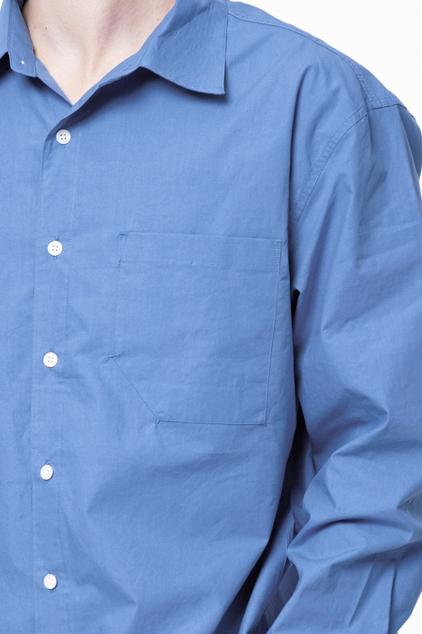 CHANCE'S NOI - 긴팔셔츠 - Standard Polygon Pocket Shirt - Royal Blue /M243SH01BL