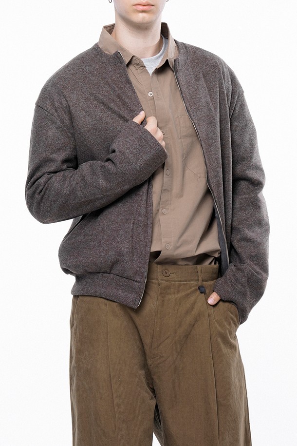 CHANCE'S NOI - 가디건 - Hard Two-way Zip-up Cardigan - Brown /W243TP11BRM