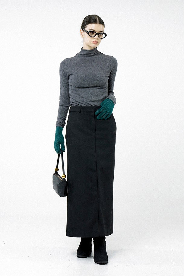 CHANCE'S NOI FOR WOMEN - 롱스커트 - [for Women] Back-Slit Wool Long Skirt - Black /W244SK01BK