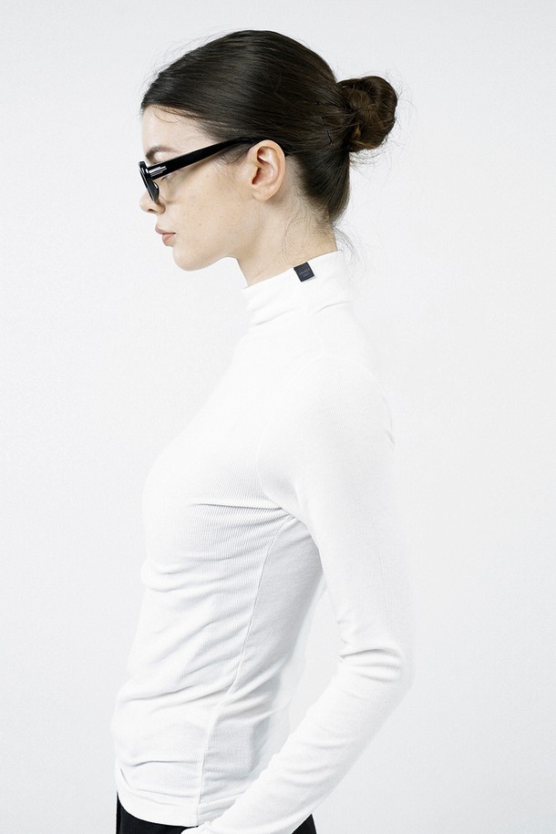 CHANCE'S NOI FOR WOMEN - 터틀넥 - [for Women] Slit Ribbed Half Turtleneck - White /W244TP03WH