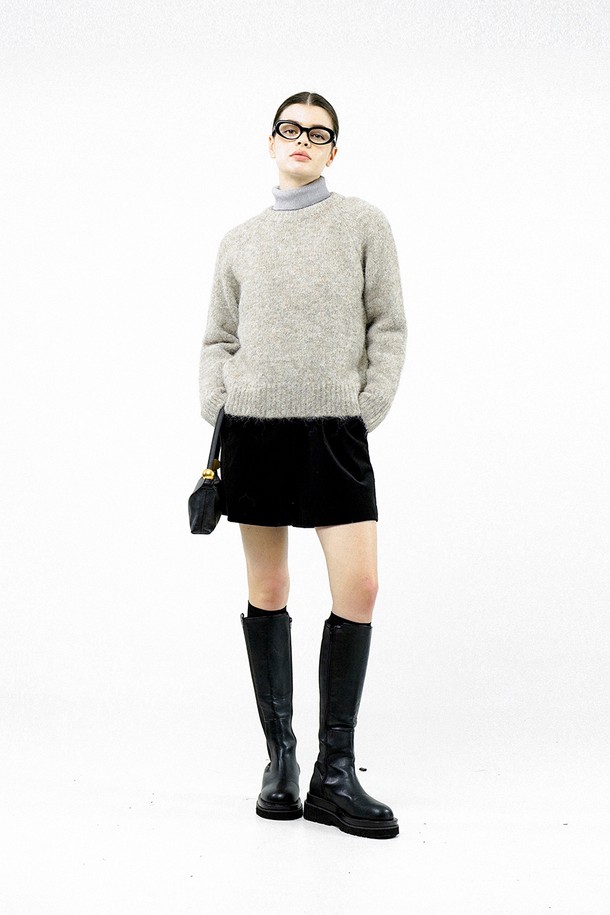 CHANCE'S NOI FOR WOMEN - 스웨터 - [for Women] Boucle Reglan Round Knit - Beige /W244TP04BE