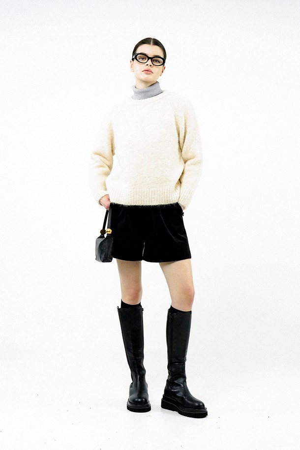 CHANCE'S NOI FOR WOMEN - 스웨터 - [for Women] Boucle Reglan Round Knit - Ivory /W244TP04IV