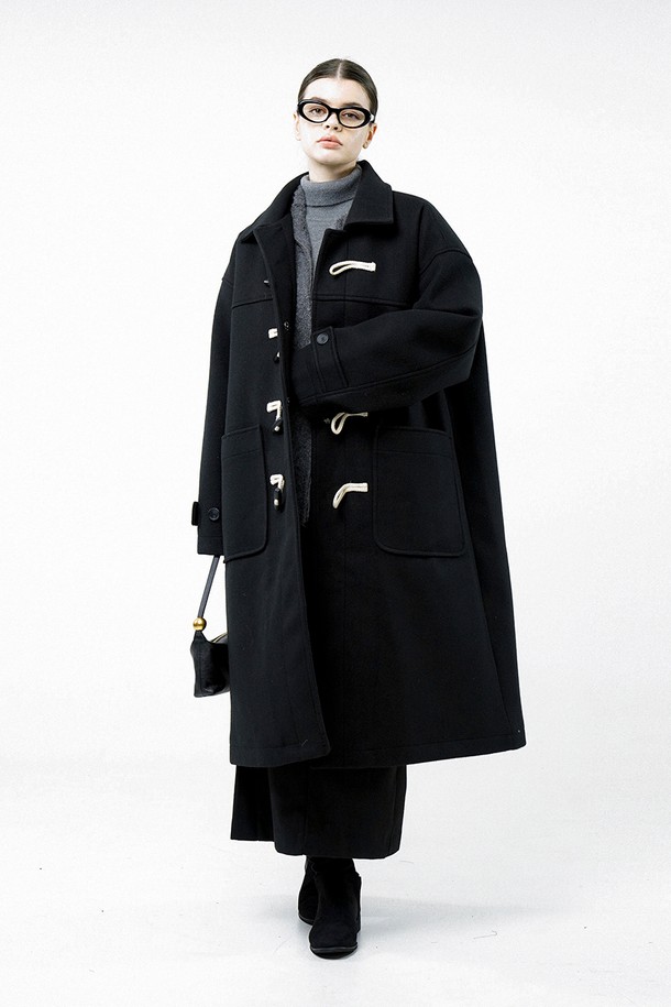 CHANCE'S NOI FOR WOMEN - 코트 - [for Women] Oversized Snap Duffel Coat - Black /W244OT01BK