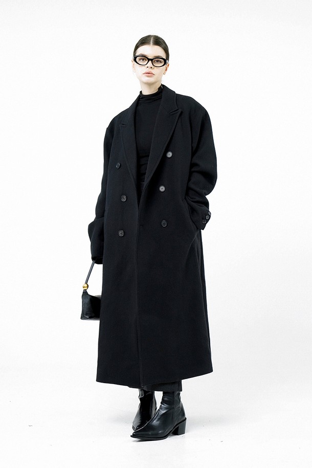 CHANCE'S NOI FOR WOMEN - 코트 - [for Women] Oversized Wool double coat - Black /W244OT02BK