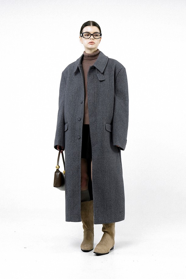 CHANCE'S NOI FOR WOMEN - 코트 - [for Women] Oversized Wide Wool Mac Coat - Charcoal /W244OT06CH