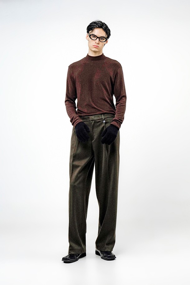 CHANCE'S NOI - 캐주얼팬츠 - Raised One Tuck Wool slacks - Brown /M244PT01BR