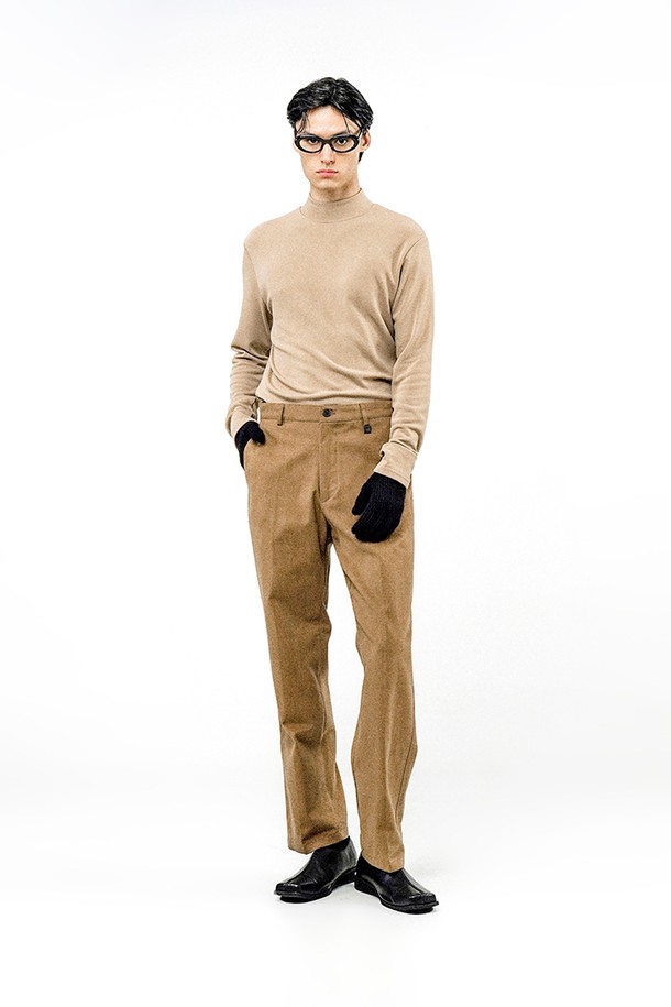 CHANCE'S NOI - 캐주얼팬츠 - Regular Raised Cotton Pants - Beige /M244PT03BE