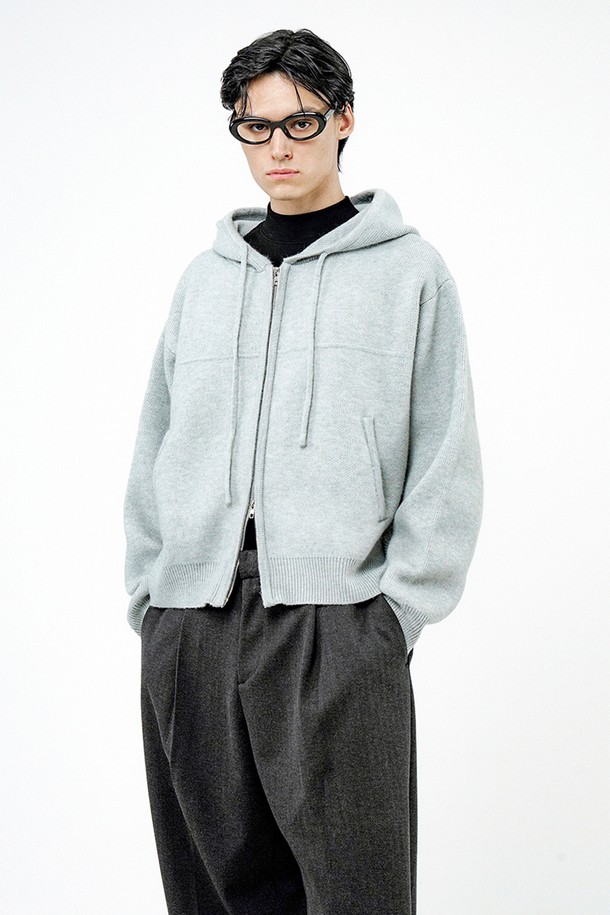 CHANCE'S NOI - 후디 - Sweater hooded Zip-up - Melnage /M244TP05ML