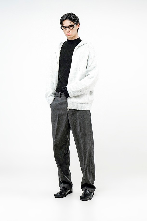 CHANCE'S NOI - 후디 - Brush Sweater hooded Zip-up - Melange /M244TP09ML