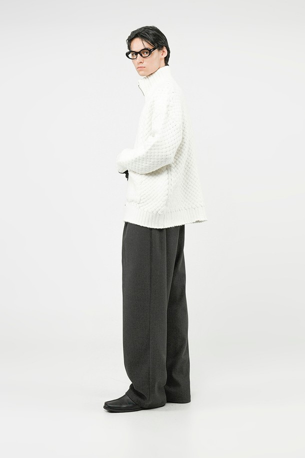 CHANCE'S NOI - 가디건 - High-neck Sweater Zip-up - Ivory /M244TP07IV