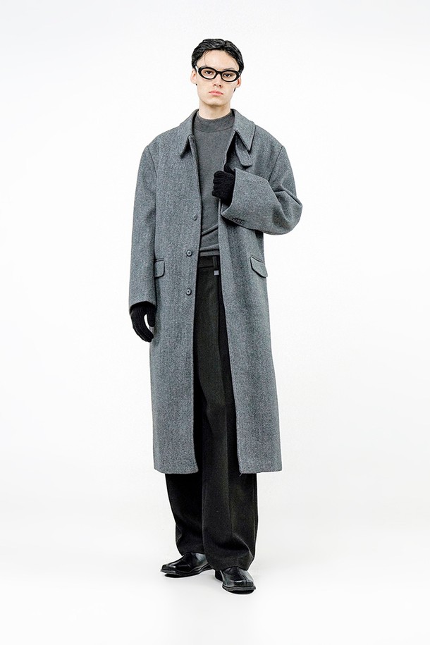 CHANCE'S NOI - 코트 - Classic Wool Mac Coat - Charcoal /W244OT07CH-M