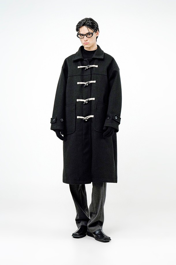 CHANCE'S NOI - 코트 - Oversized Snap Duffel Coat - Black /W244OT01BK-M