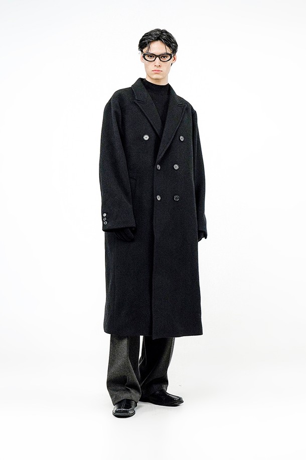 CHANCE'S NOI - 코트 - Oversized Wool double coat - Black /W244OT02BK-M