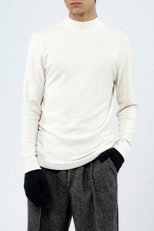 CHANCE'S NOI - 스웨터 - Fleece Wool Half Turtleneck - Ivory /M244TP03IV