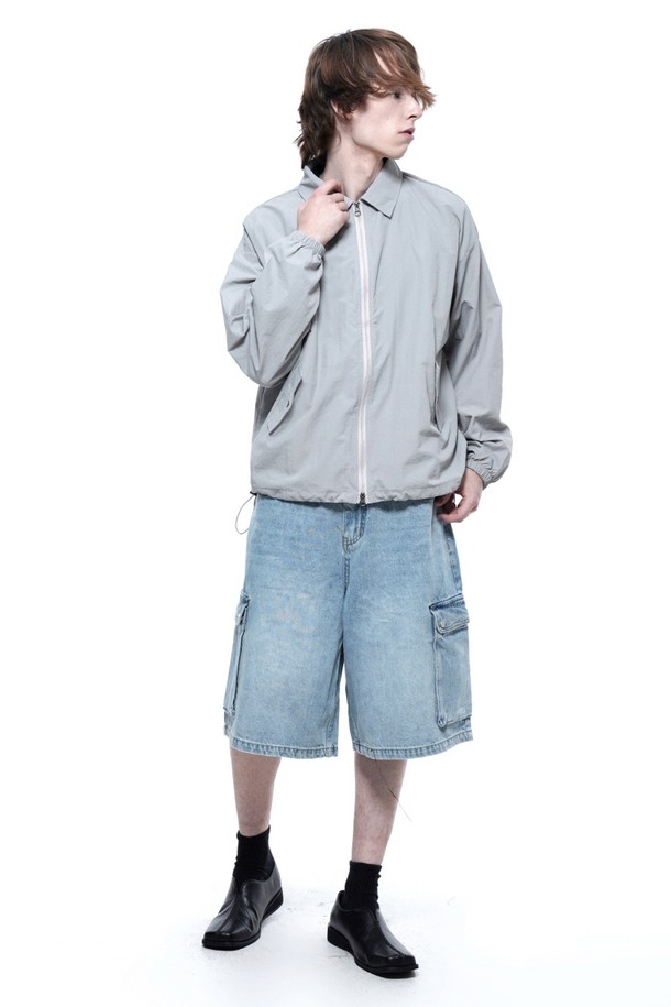 CHANCE'S NOI - 캐주얼팬츠 - Cargo Bermuda Denim Pants - Light Blue