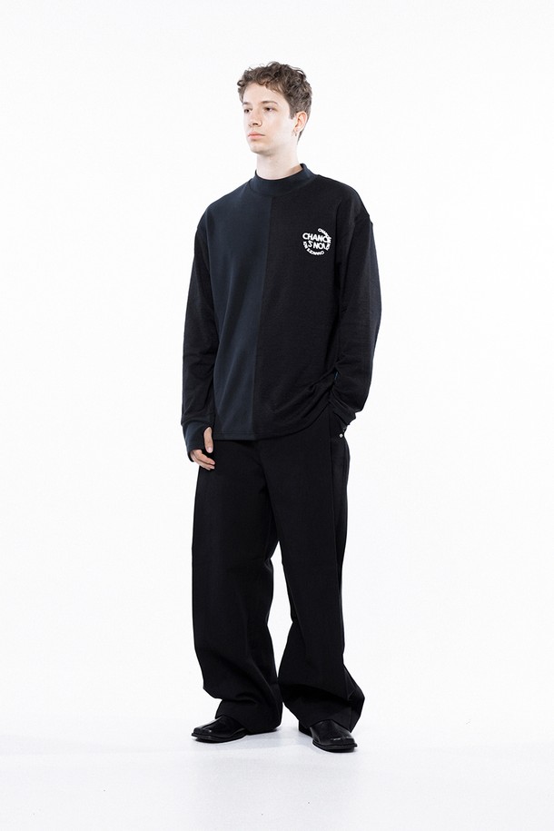 CHANCE'S NOI - 스웨트셔츠 - Circle Reverse Slev Hlaf-neck Sweat - Black Navy /M243MT03NY