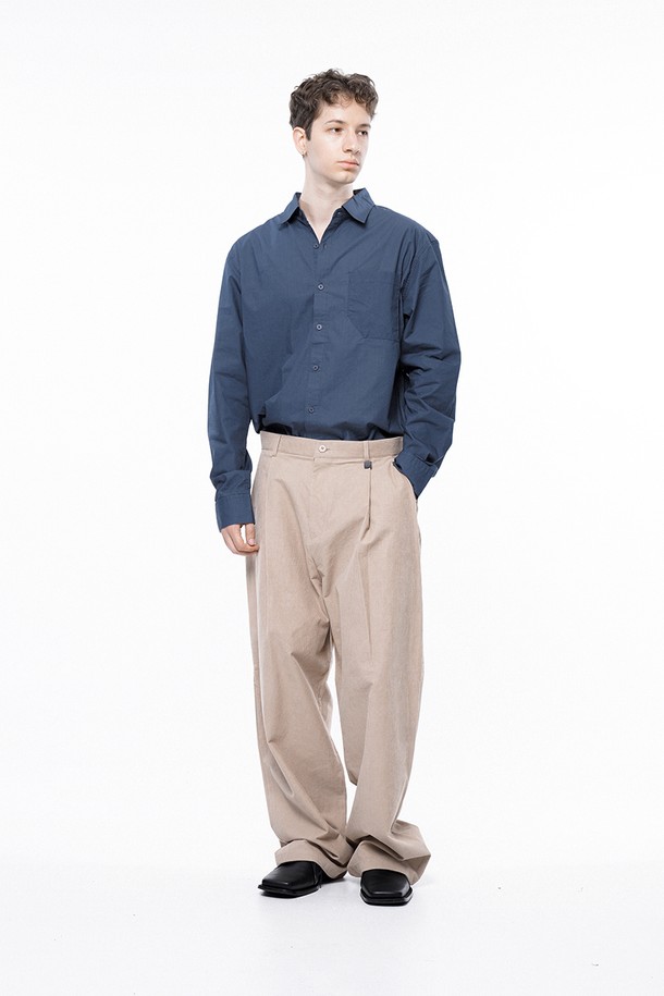 CHANCE'S NOI - 캐주얼팬츠 - Corduroy One-tuck Wide Pants - Beige /M243PT01BE