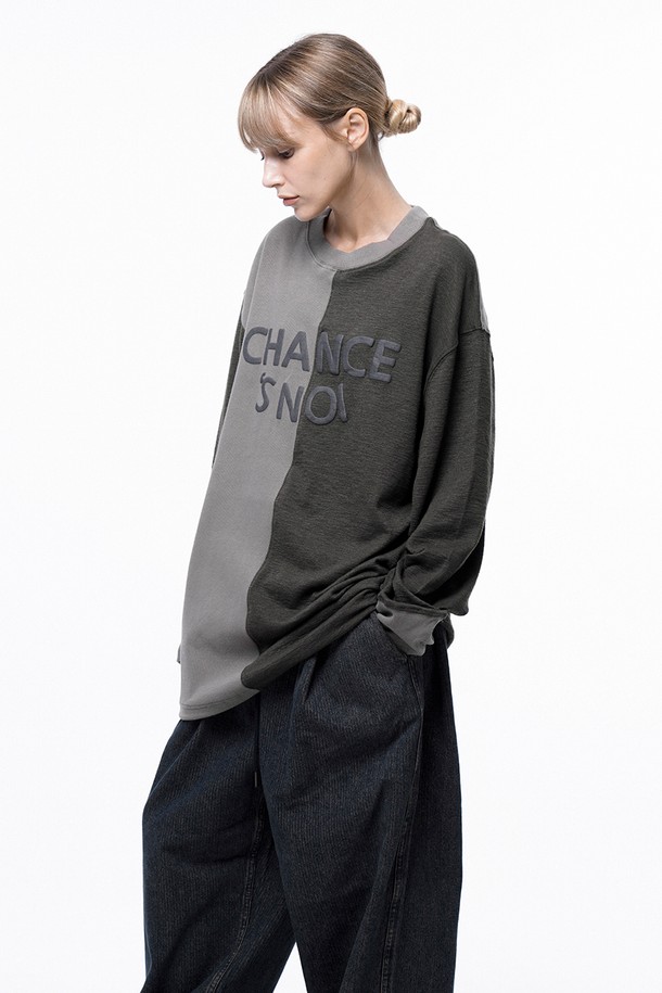 CHANCE'S NOI - 스웨트셔츠 - S`noi Reverse Rib Crew Neck Sweat - Khaki Beige /M243MT02BE