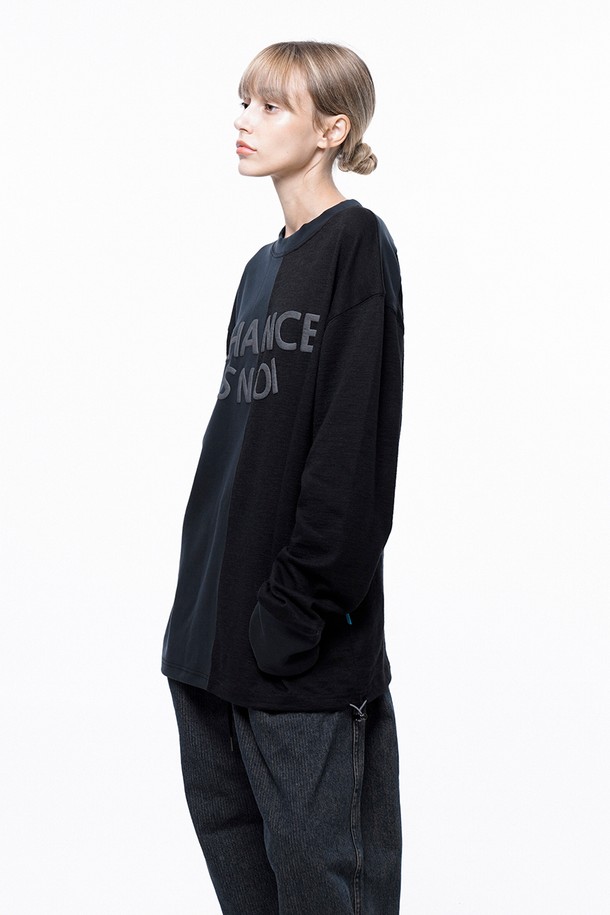 CHANCE'S NOI FOR WOMEN - 스웨트셔츠 - S`noi Reverse Slev Crew-neck Sweat - Black Navy /M243MT01BKW