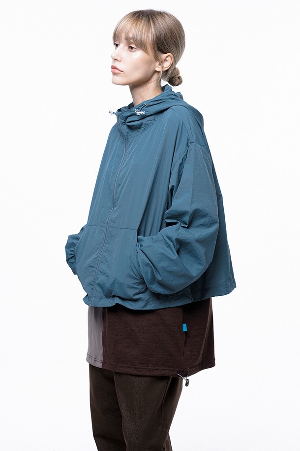 CHANCE'S NOI FOR WOMEN - 블루종/점퍼 - Crop Hooded Windbreaker Jumper - Green /W243OT01GN