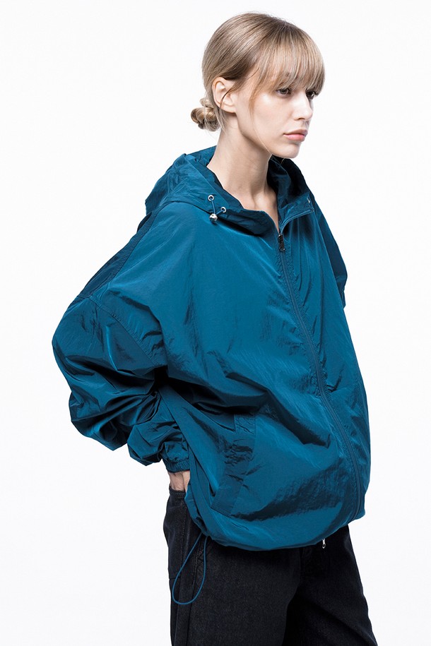 CHANCE'S NOI FOR WOMEN - 블루종/점퍼 - Glisten Hooded Windbreaker Jumper - Green /W243OT02GN