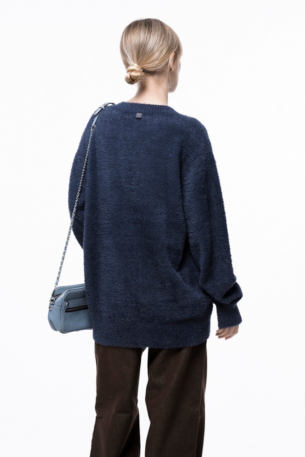 CHANCE'S NOI FOR WOMEN - 스웨터 - Soft Mohair Angora V-neck Knit - Navy /W243TP07NY