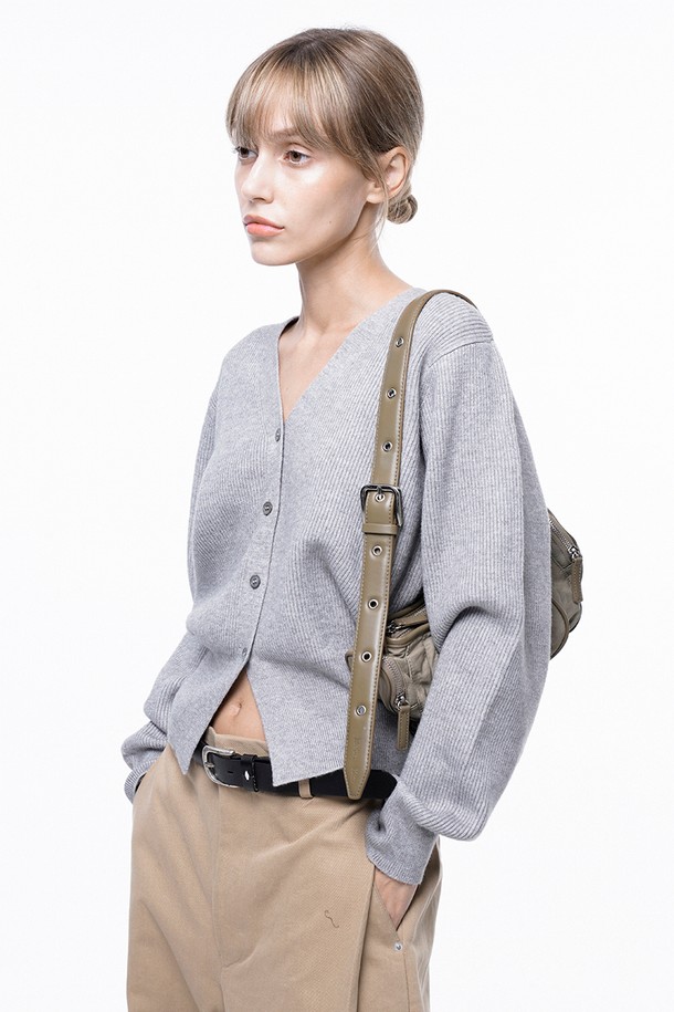 CHANCE'S NOI FOR WOMEN - 가디건 - Soft Crop Knit Cardigan - Melange /W243TP04ML