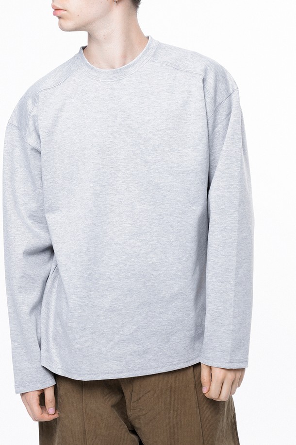 CHANCE'S NOI - 긴팔티셔츠 - Ponte Slit Long-sleeved - Gray /M243TP02GR