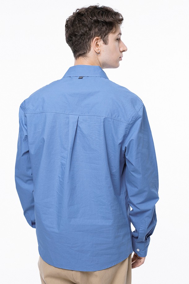 CHANCE'S NOI - 긴팔셔츠 - Standard Polygon Pocket Shirt - Royal Blue /M243SH01BL