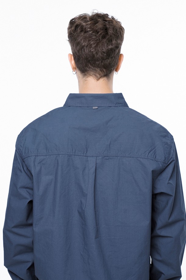 CHANCE'S NOI - 긴팔셔츠 - Standard Polygon Pocket Shirt - Royal Navy /M243SH01NY