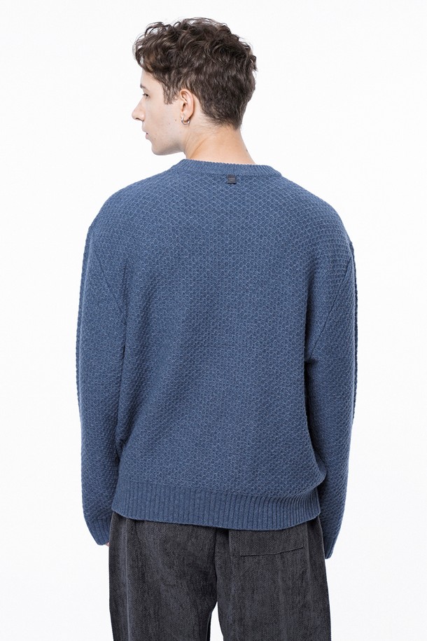 CHANCE'S NOI - 스웨터 - Hazzy Oversized round knit - Blue /M243TP05BL