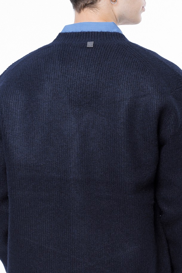 CHANCE'S NOI - 가디건 - Dense Hazzy Y-neck Cardigan - Navy /M243OT01NY