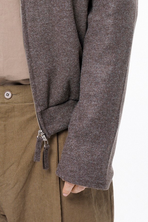 CHANCE'S NOI - 가디건 - Hard Two-way Zip-up Cardigan - Brown /W243TP11BRM