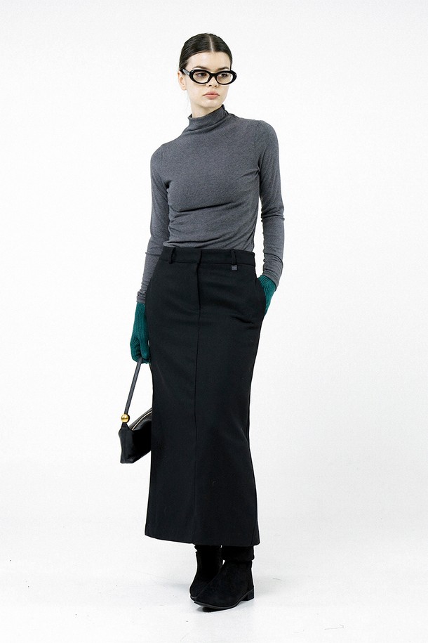 CHANCE'S NOI FOR WOMEN - 롱스커트 - [for Women] Back-Slit Wool Long Skirt - Black /W244SK01BK