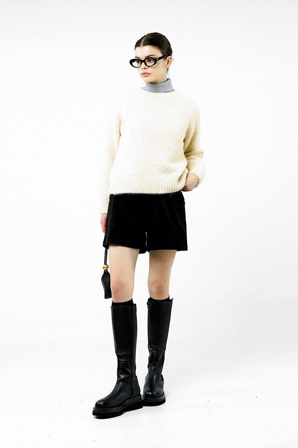 CHANCE'S NOI FOR WOMEN - 스웨터 - [for Women] Boucle Reglan Round Knit - Ivory /W244TP04IV