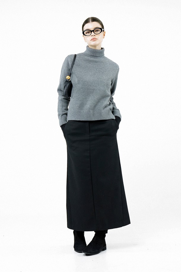 CHANCE'S NOI FOR WOMEN - 터틀넥 - [for Women] Soft Slit High Turtleneck - Charcoal /W244TP06CH