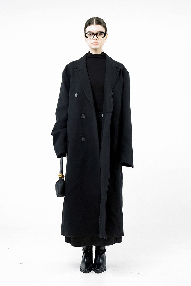 CHANCE'S NOI FOR WOMEN - 코트 - [for Women] Oversized Wool double coat - Black /W244OT02BK