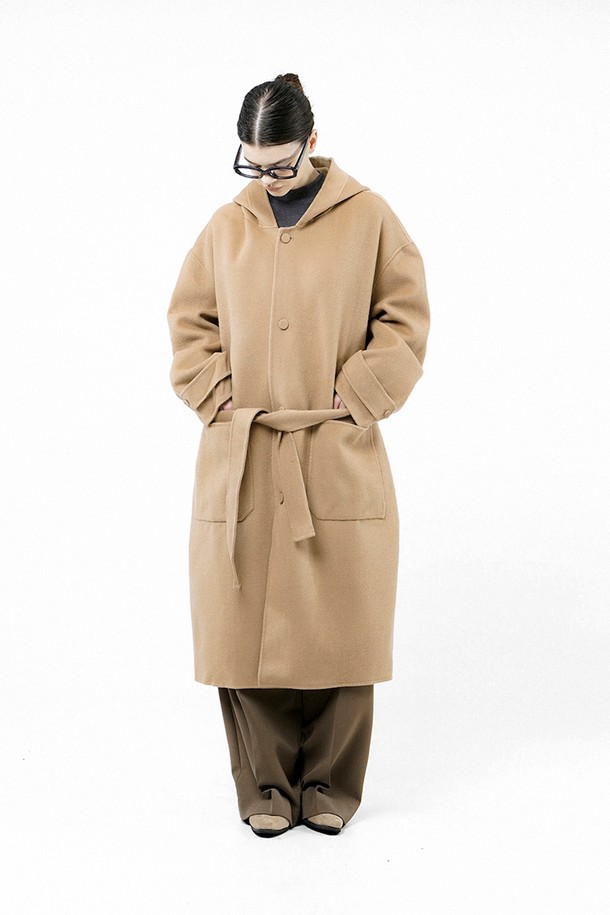 CHANCE'S NOI FOR WOMEN - 코트 - [for Women] Oversized Hooded Robe Coat - Beige /W244OT03BE