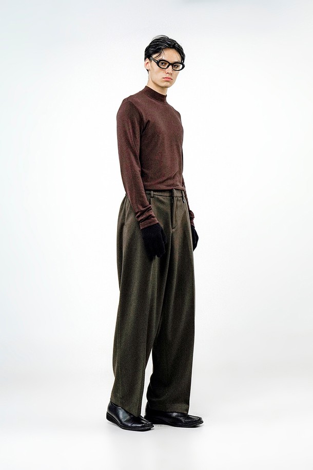 CHANCE'S NOI - 캐주얼팬츠 - Raised One Tuck Wool slacks - Brown /M244PT01BR