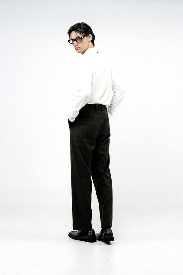 CHANCE'S NOI - 캐주얼팬츠 - Side Adjust Wool Slacks - Dark Brown /W244PT02DB-M